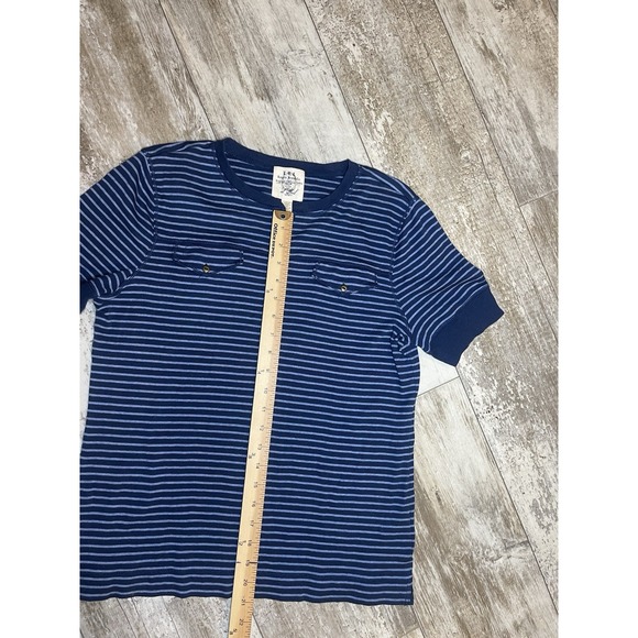 Lauren‎ Jeans Co Top Womens Size Large  Blue Striped Cotton Vintage - Picture 4 of 7